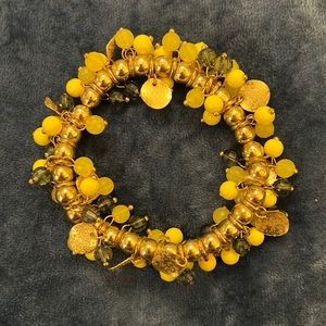Yellow and Gold Stretchy Bracelet